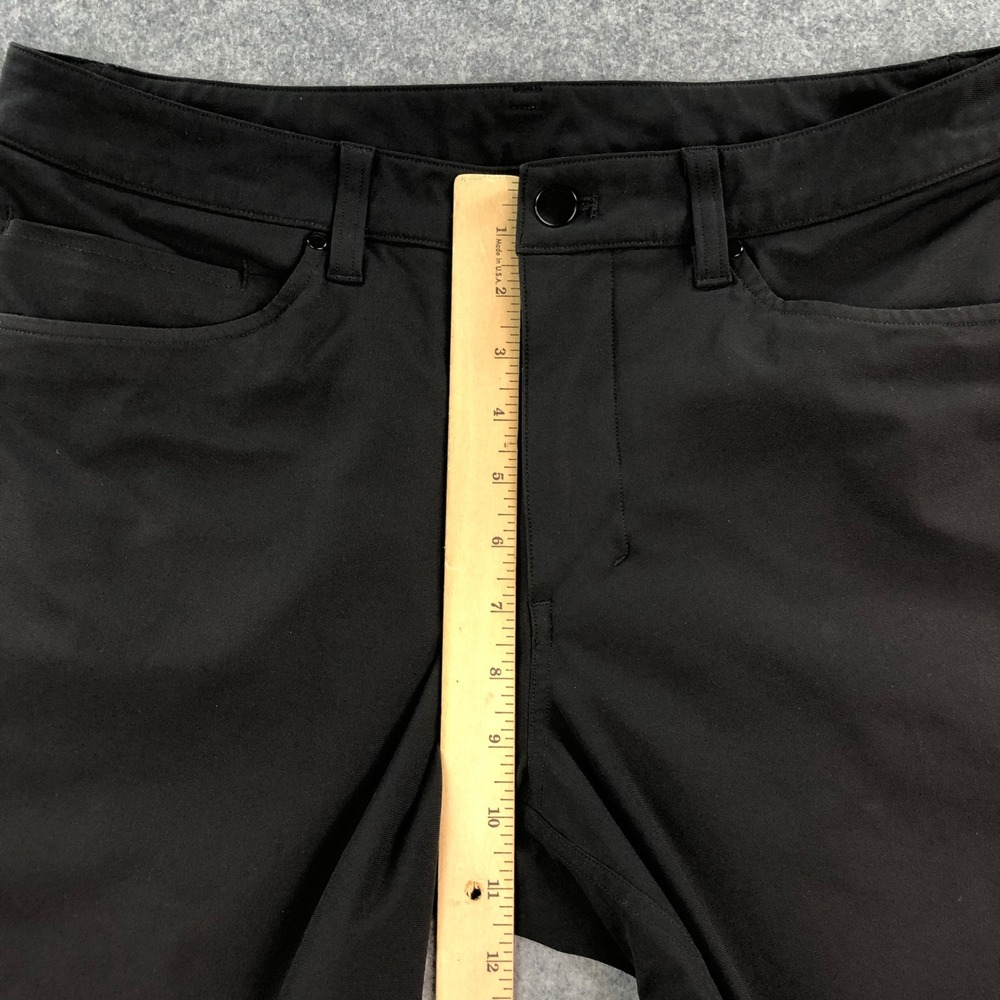 Lululemon Mens Chino Pants 32 Black Polyester Blend Slim Fit Abc Utilitech Gym - Picture 9 of 14